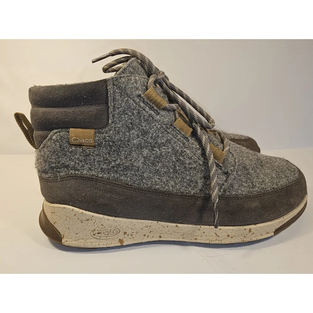 Chaco‎ Borealis Ledge Waterproof Boots Women's 10 Gray Wool Suede Winter